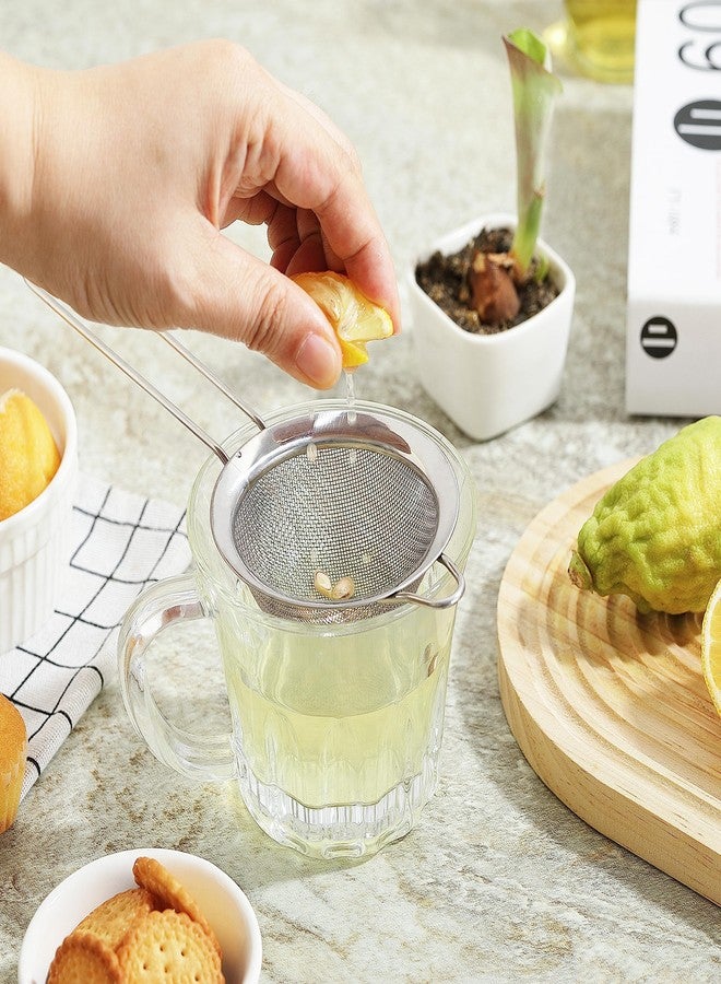 COKUMA Fine Mesh Strainers for Kitchen, COKUMA Stainless Steel Metal Hand Small Mini Sieve Strainer, Cocktail Strainer Tea Coffee Juice Strainer，Food Strainer with Handlle (3.35inch, Silver) - Image 5